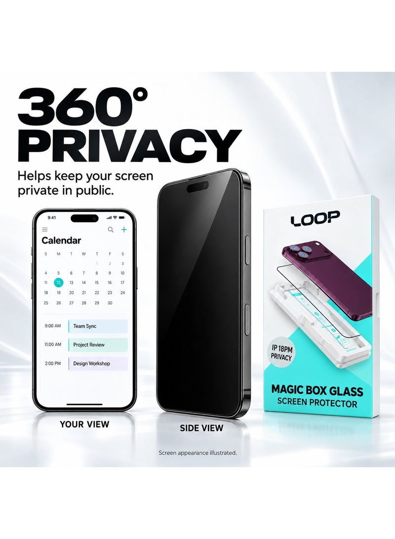 LOOP 360° Privacy Tempered Glass Screen Protector for IPhone 18 Pro - Image 5