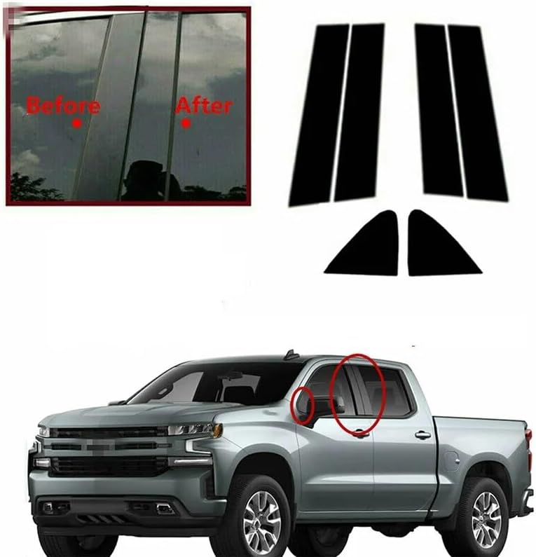 DEMULAX Car Exterior Door Window Pillar Posts Trim - Image 3