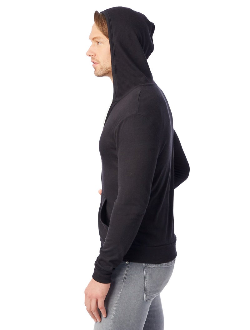 Alternative Men Big and Tall Zip Hoodie, Eco True Black, XX-Large - Image 3