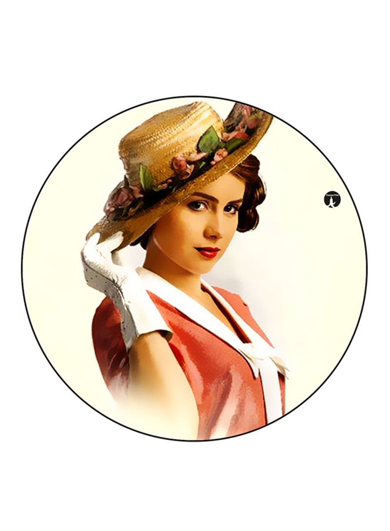 RKN Vintage Art Printed Mouse Pad  Round  Multicolour