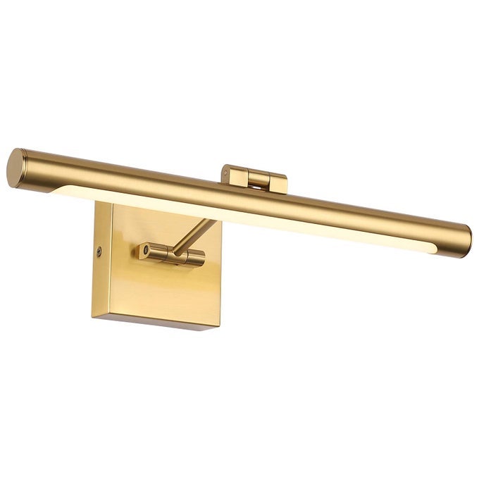 LED PICTURE LIGHT FIXTURES 1654 INCHES MODERN METAL ARTWORK WALL LAMPS WITH SINGLE SWING ARM 9W 50W EQV HARDWIRED CONNECTION NONDIMMABLE 3000K WARM WHITE CRI80 GOLDENLIKE BRASS FINISH