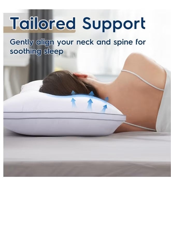 طقم من 4 وسائد محشوة بألياف ثلاثية الأبعاد فائقة النعومة، مقاس 50×75 سم - Image 3