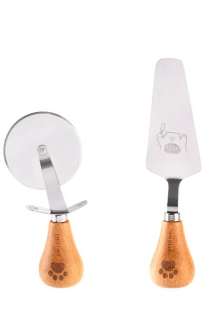 SHUEHO Can stand pizza knife, mini spoon, stainless steel pot brush, multifunctional design, essential for kitchen cleaning and baking - Image 3