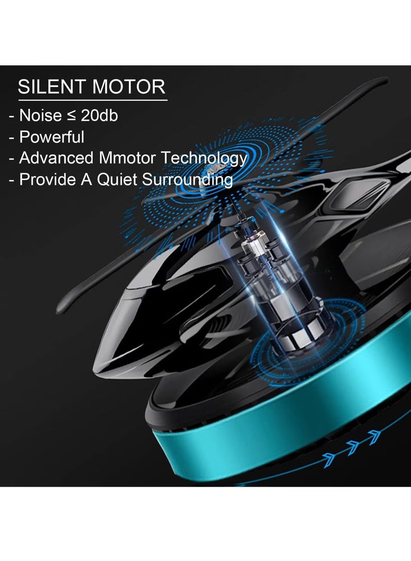 TIGER Car Air Fresheners, Al Alloy Solar Powered Rotating Incense Helicopter Diffuser – Stylish Home & Car Décor, Aromatherapy Essential Oil Diffuser, Blue  - Image 3