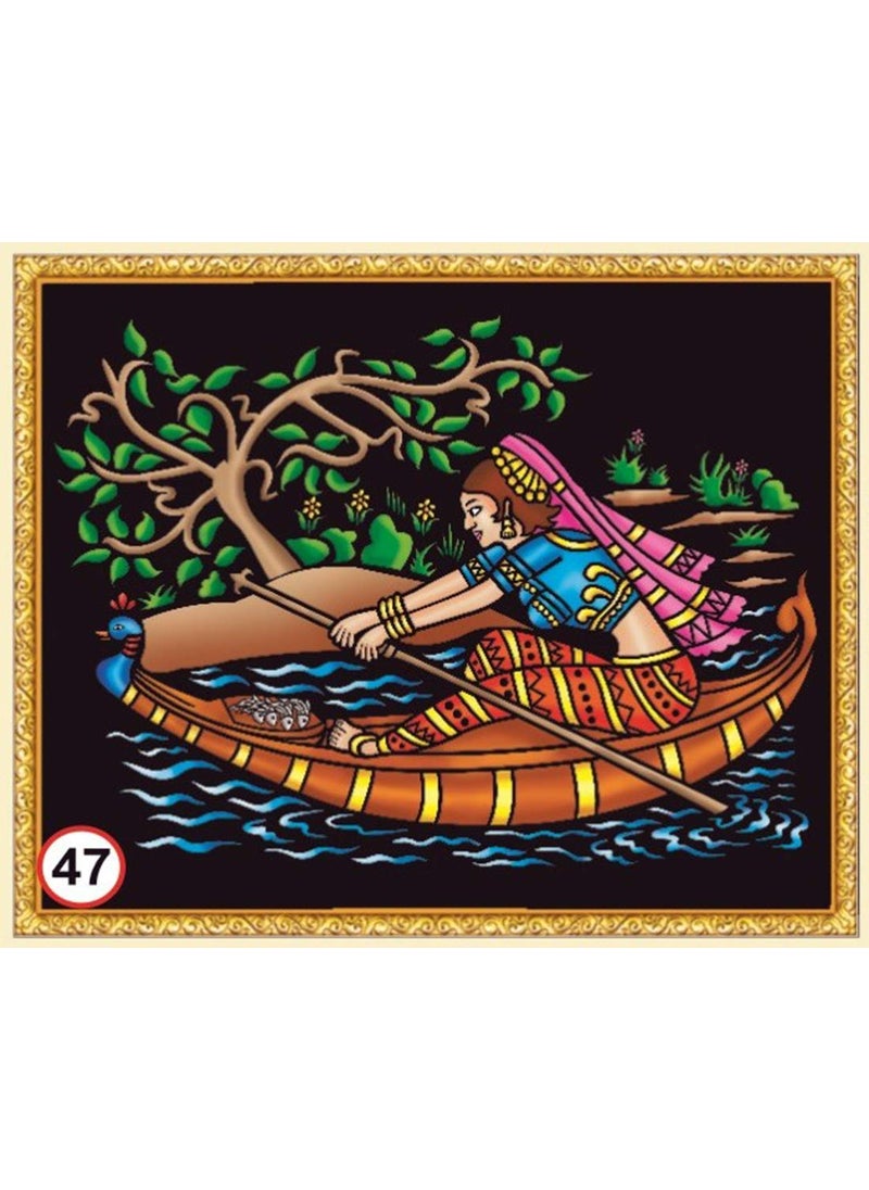 Rainbow Rainbow DIY - Emboss Painting Kit, Sailing Lady, Medium(13x19 inch), Design No. 47  - Image 1