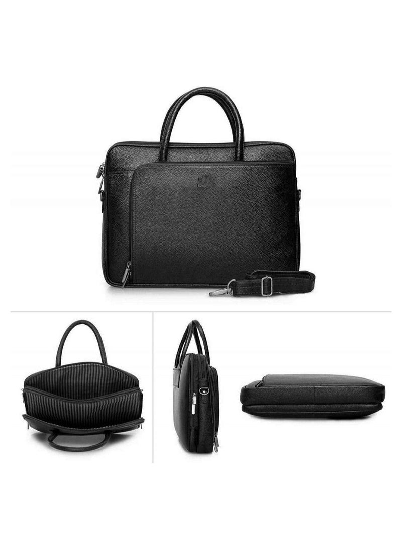 GENESIS Men Business Travel Briefcase Leather Handmade Messenger Bags Laptop Bag  - Image 3