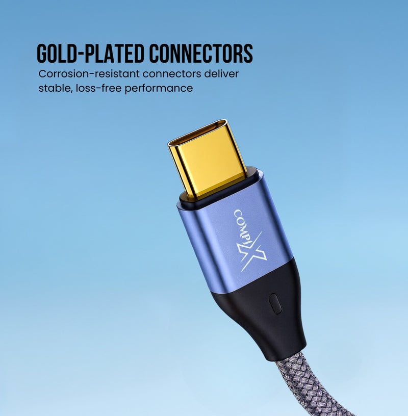 COMPIX USB C Cable 2M, Type C 100W Fast Charging Cable, 10Gbps Data Transfer & 4K@60Hz HD Video, Nylon Braided Type C Cable for MacBook, iPad, PS5 Pro, iPhone 17/16/15, Samsung S25 Ultra/S26/S24 etc - Image 2
