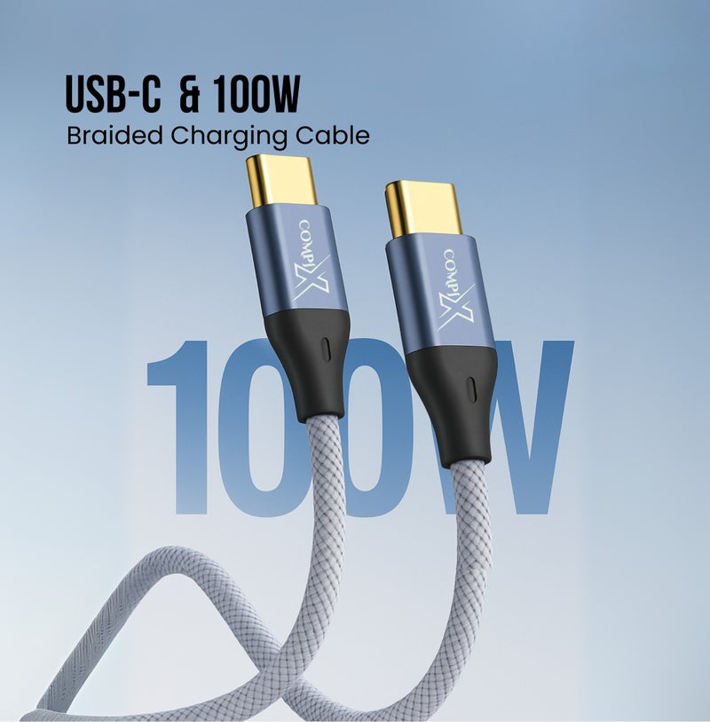 COMPIX USB C Cable 2M, Type C 100W Fast Charging Cable, 10Gbps Data Transfer & 4K@60Hz HD Video, Nylon Braided Type C Cable for MacBook, iPad, PS5 Pro, iPhone 17/16/15, Samsung S25 Ultra/S26/S24 etc - Image 3