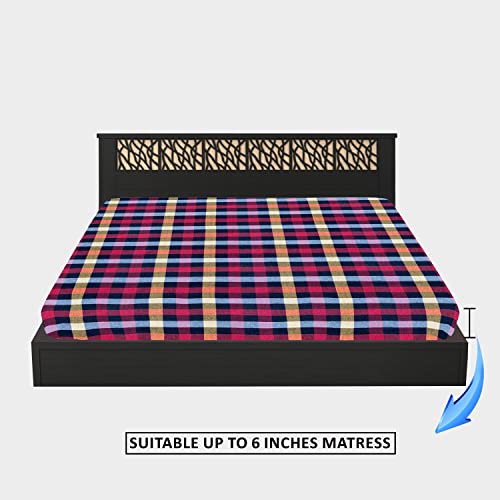 Wings Star Cotton Mattress Cover King Size Bed - 78x72x6 Inches | Mattress Covers/Protector with Zipper Chain | Mattress Protector Cover | King Mattress Cover, Maroon - Image 3