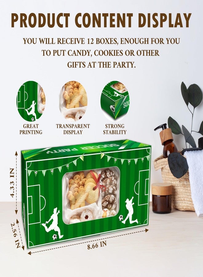Bgohrd 12 Pack Soccer Party Favors Boxes With Window, Sport Boxes For Treat Candy Cookies Party Favors, Gifts Boxes For Birthday Wedding, Christmas Festival Gifts Packaging, 08 - Image 2
