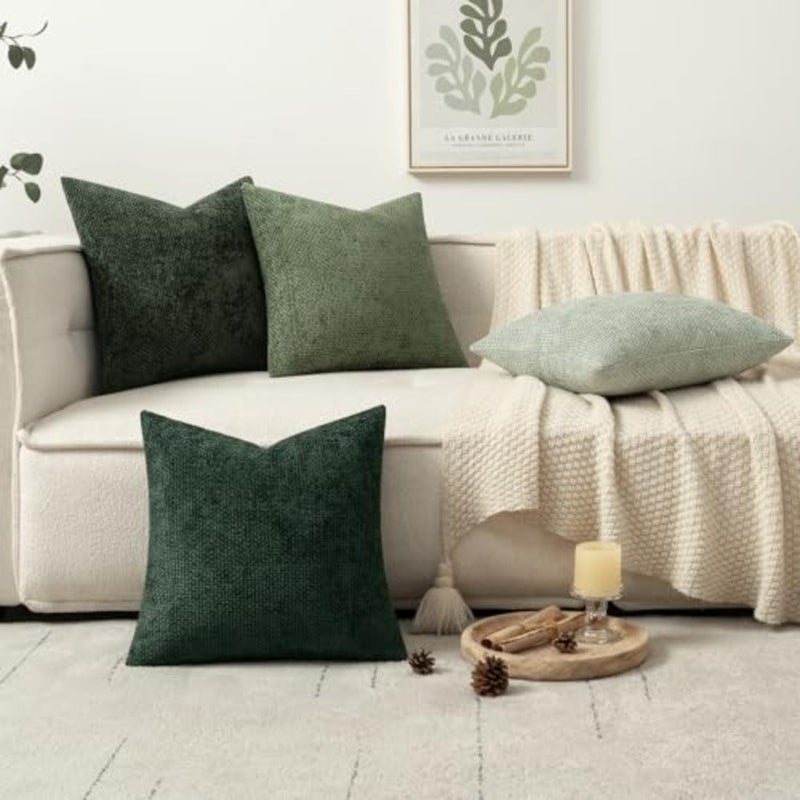 حزمة من 4 أغطية وسائد للأريكة مقاس 18 × 18 بوصة أغطية وسائد ناعمة مزخرفة من شانيل أغطية وسائد لمنزل المزرعة لديكور المنزل الربيعي البوهيمي وغرفة النوم وغرفة المعيشة - Image 5