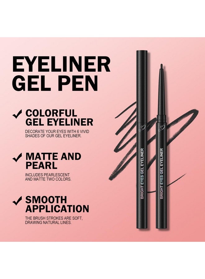 KYDA 2 Pcs Black Gel Eyeliner, Super Soft And Smooth Glide Eyeliner Pencil, Colorful Eyeliner Gel Pen With High Pigment Buildable Formula, Lasting Waterproof Colored Eyeliner - Image 3