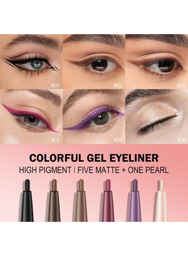 KYDA 2 Pcs Black Gel Eyeliner, Super Soft And Smooth Glide Eyeliner Pencil, Colorful Eyeliner Gel Pen With High Pigment Buildable Formula, Lasting Waterproof Colored Eyeliner - Image 1