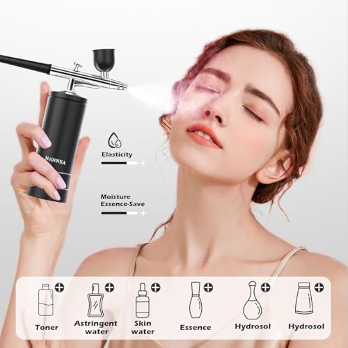 HANNEA® Airbrush-Kit Cordless Rechargeable Airbrush Compressor - Auto Handheld Airbrush Gun, Airbrush Set Portable Wireless Air Brush for Barber, Nail Art, Cake Decor, Makeup, Model Painting - Image 4