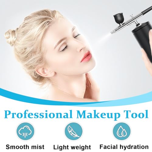 HANNEA® Airbrush-Kit Cordless Rechargeable Airbrush Compressor - Auto Handheld Airbrush Gun, Airbrush Set Portable Wireless Air Brush for Barber, Nail Art, Cake Decor, Makeup, Model Painting - Image 5