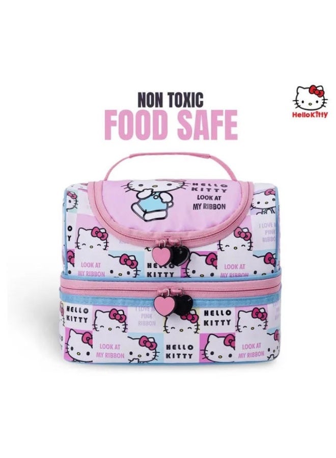 ترو كير حقيبة غداء سانريو هالو كيتي "انظر إلى شريطي" ذات الحجرتين - Image 4