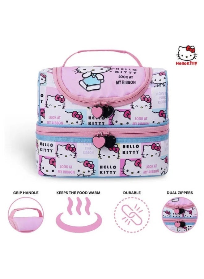ترو كير حقيبة غداء سانريو هالو كيتي "انظر إلى شريطي" ذات الحجرتين - Image 2