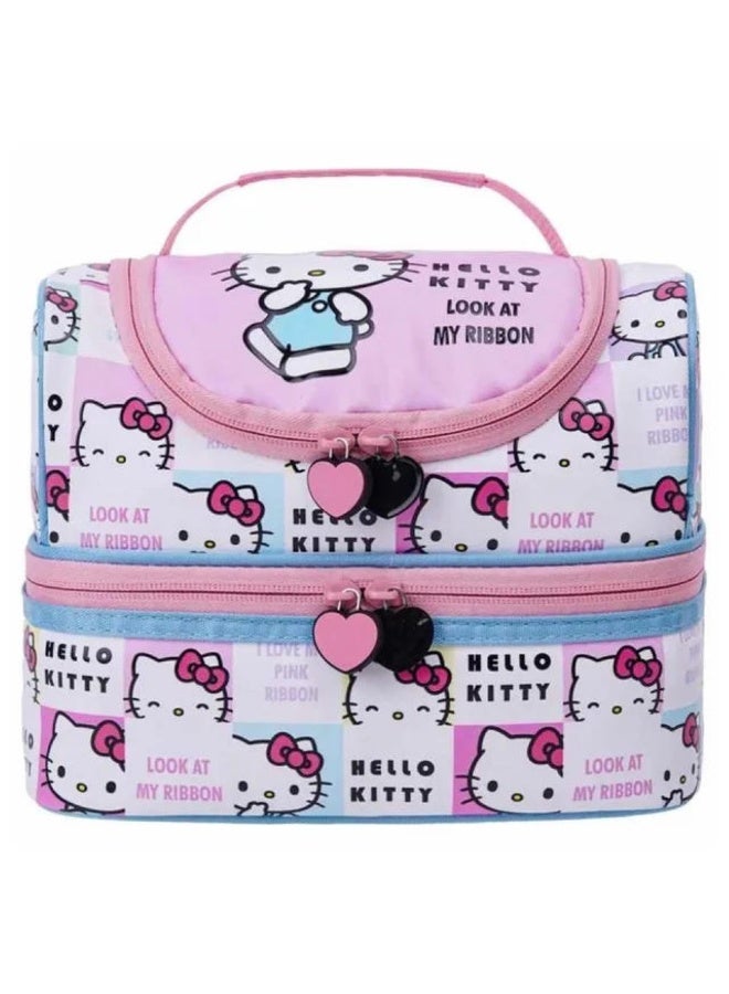 ترو كير حقيبة غداء سانريو هالو كيتي "انظر إلى شريطي" ذات الحجرتين - Image 1