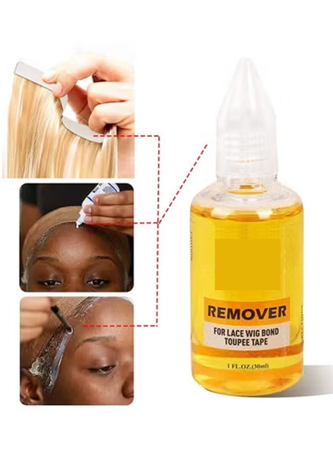 ماركة غير محددة Pack of 2 Hair Glue and Wig Tape Removers – 30ml Each – Effective Solution for Removing Double-Sided Extension Tape, Wig Tape, Lace Wig Bond, Toupee Tape, and Hair Extensions Adhesive Safely and Easily  - Image 4