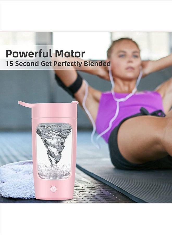 Arabest - Electric Shaker Bottle, 22Oz Shaker Bottles For Protein Mixes, USB-Rechargeable Protein Shakes, Powerful Battery Blender Bottles For Protein, Coffee, Milkshakes(Pink) - Image 1