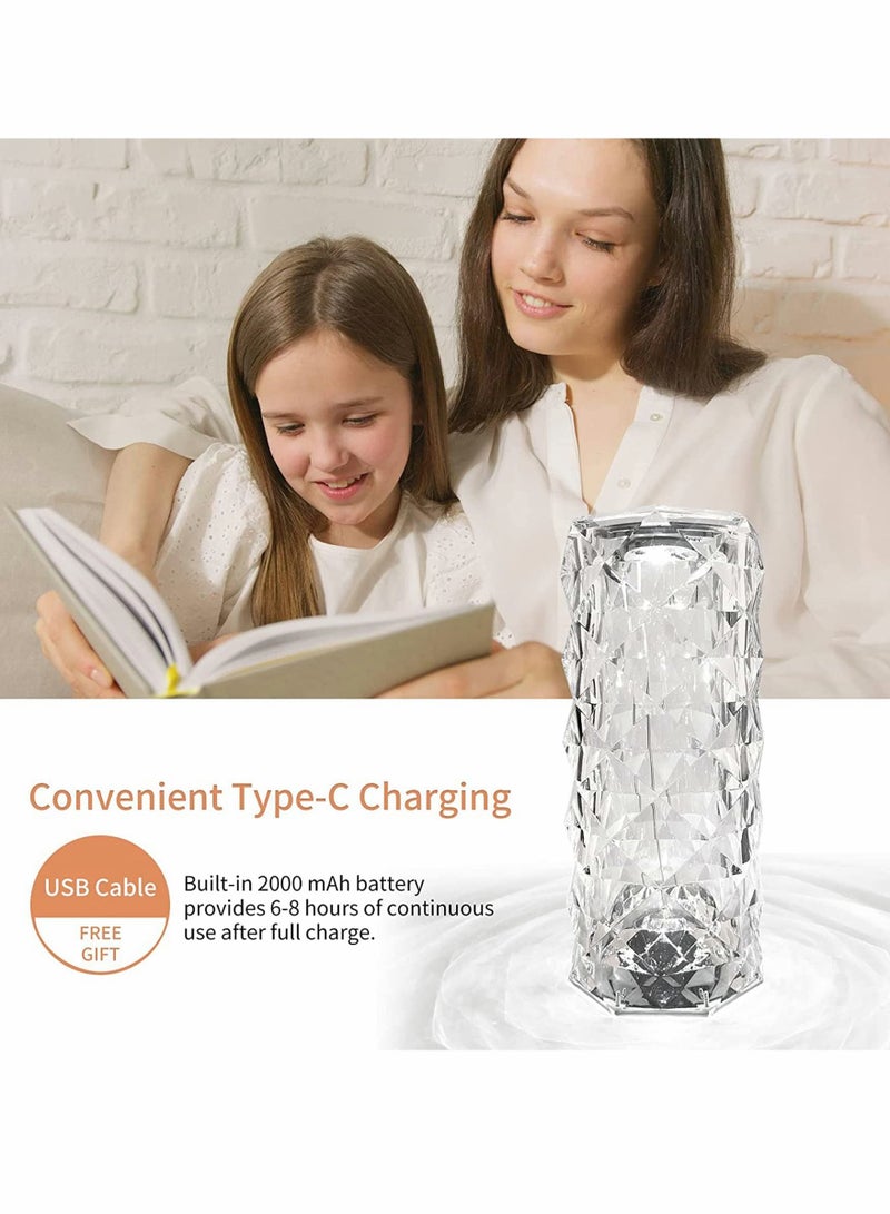 KASTWAVE Crystal Diamond Table Lamp, 16 Color Changing Touch Lamp USB Romantic Rose Diamond Table Lamps, Remote Touch Creative Lights for Bedroom Living Room Party Dinner Decor, Valentines Day - Image 4