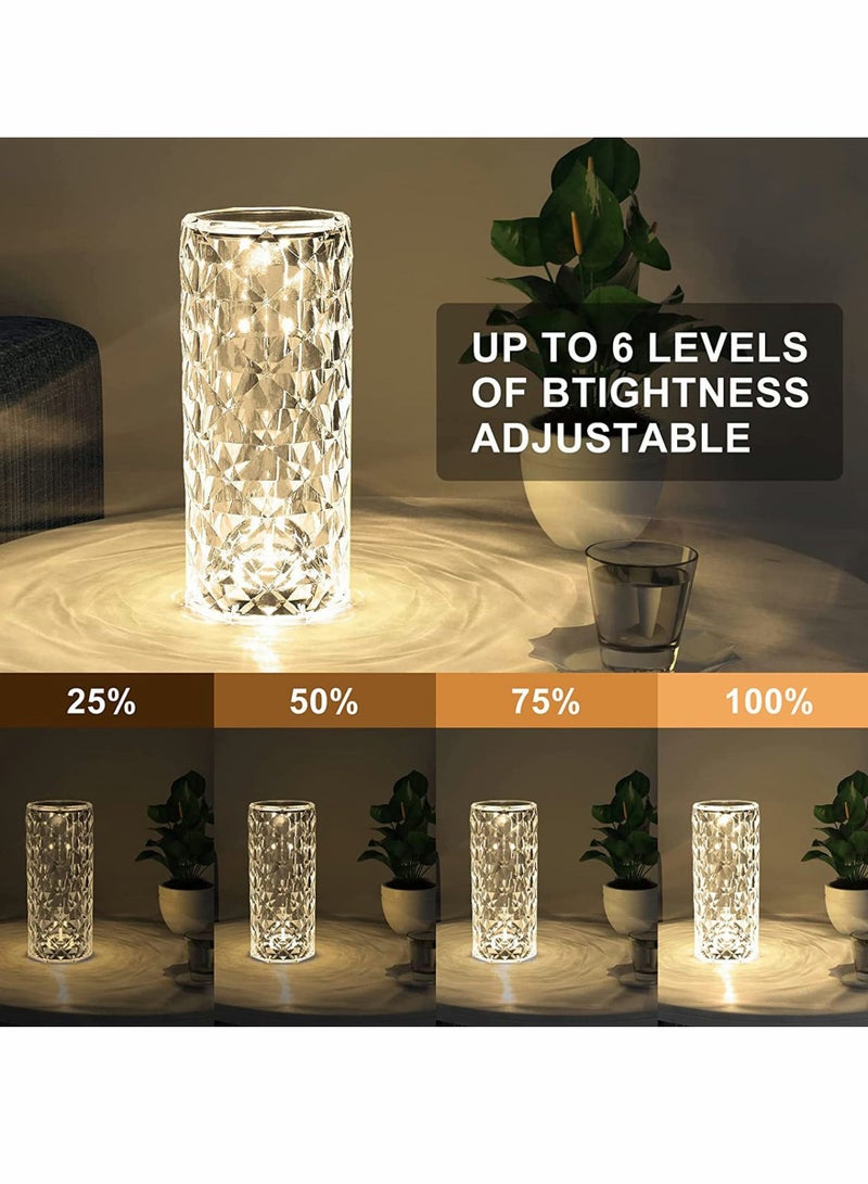 KASTWAVE Crystal Diamond Table Lamp, 16 Color Changing Touch Lamp USB Romantic Rose Diamond Table Lamps, Remote Touch Creative Lights for Bedroom Living Room Party Dinner Decor, Valentines Day - Image 2