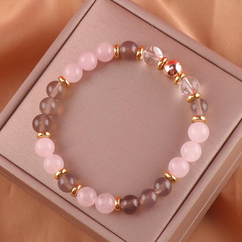 KSQS Healing Stone Bead Bracelet for Women, Natural Gemstones Balance Protection Bracelet, Spiritual Crystal Beads Bracelet Anxiety Relief with Meaning Card(#13) - Image 3