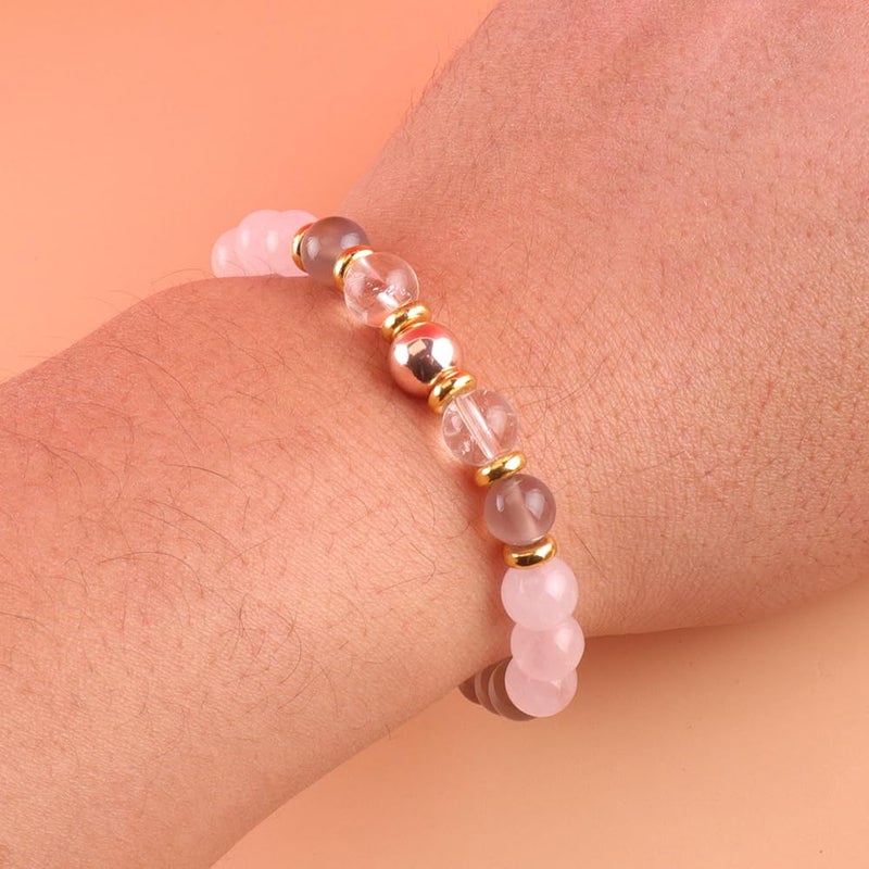 KSQS Healing Stone Bead Bracelet for Women, Natural Gemstones Balance Protection Bracelet, Spiritual Crystal Beads Bracelet Anxiety Relief with Meaning Card(#13) - Image 5