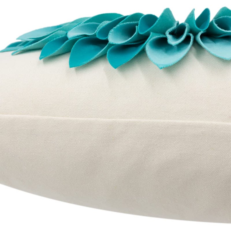 OiseauVoler 3D Sunflower Throw Pillow Cover Decorative Handmade Pillowcases for Couch Farmhouse Living Room Decoration 18x18 Inch Teal Blue - Image 5