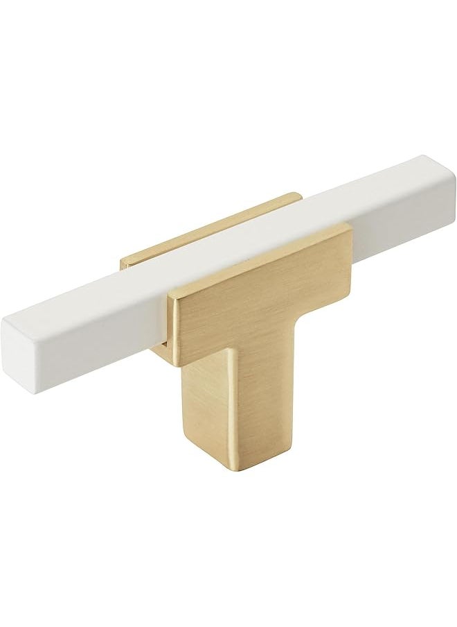 Amerock Amerock BP67BGLWHT | Kitchen Cabinet Door or Drawer Knob | Brushed Gold/White | 2-3/4 (70 mm) Length | Urbanite | 1 Pack | Furniture Hardware | Bathroom Cabinet Hardware  - Image 1