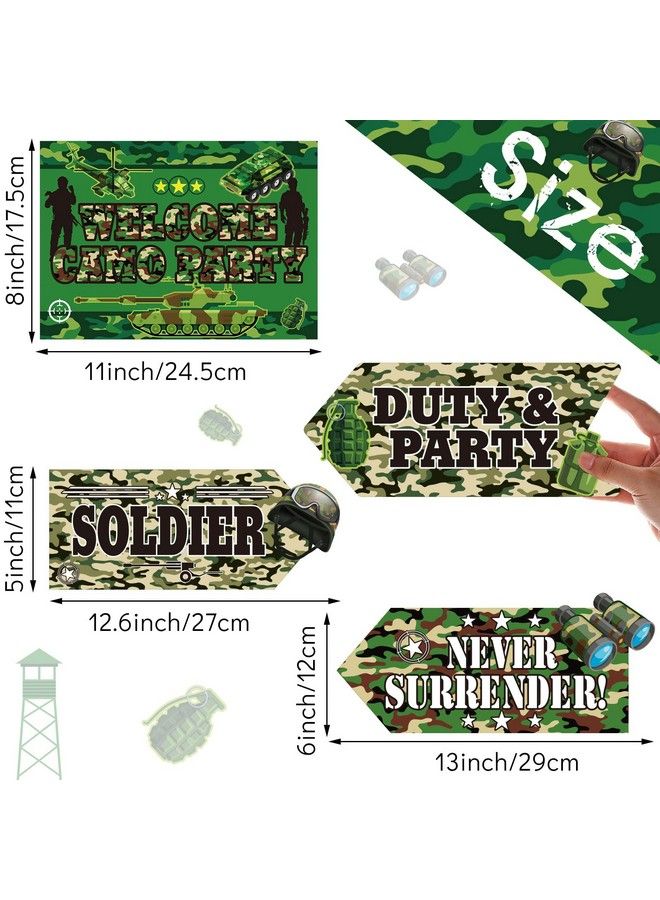 Chinco 20 Pieces Camo Party Signs Camoflauge Birthday Decorations Camo Signs Camo Birthday Sign Camoflauge Birthday Party Supplies For Kids Boys Military Themed Outdoor Indoor Decor 10 Styles - Image 3