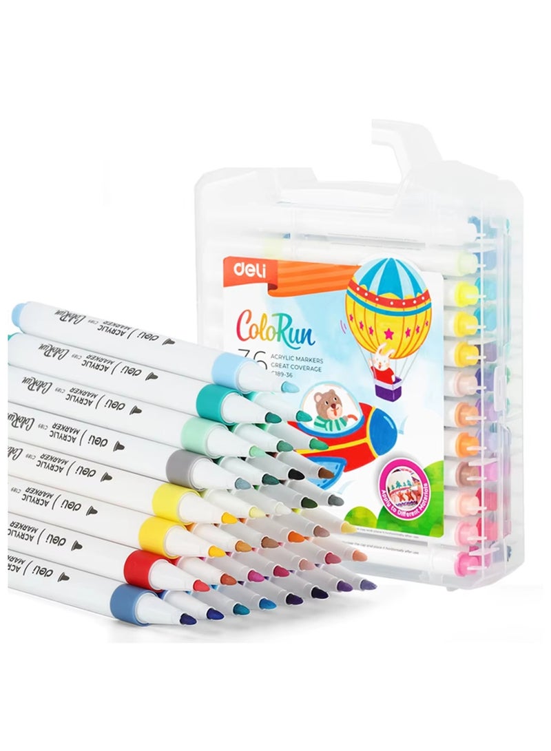 Deli Markers أكريليك رفيعة 24 قطعة مع طرف دائري رفيع - Image 1