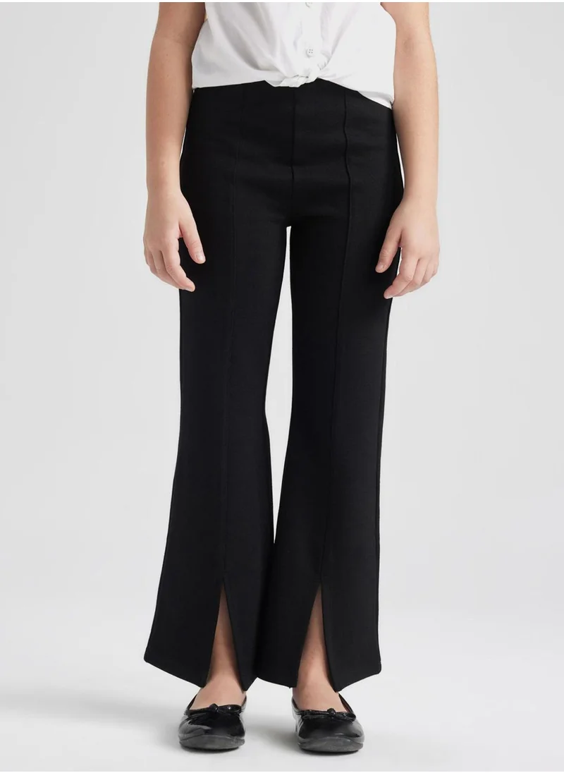 ديفاكتو Girl Black Spanish Slit Leg Trousers