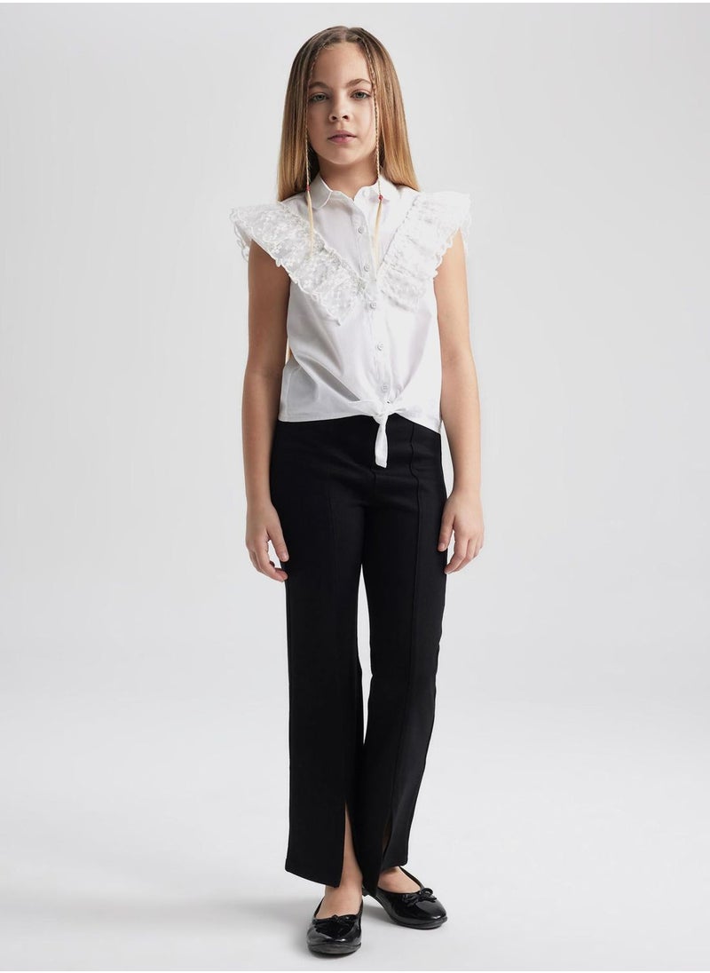DeFacto - Girl Black Spanish Slit Leg Trousers - Image 1
