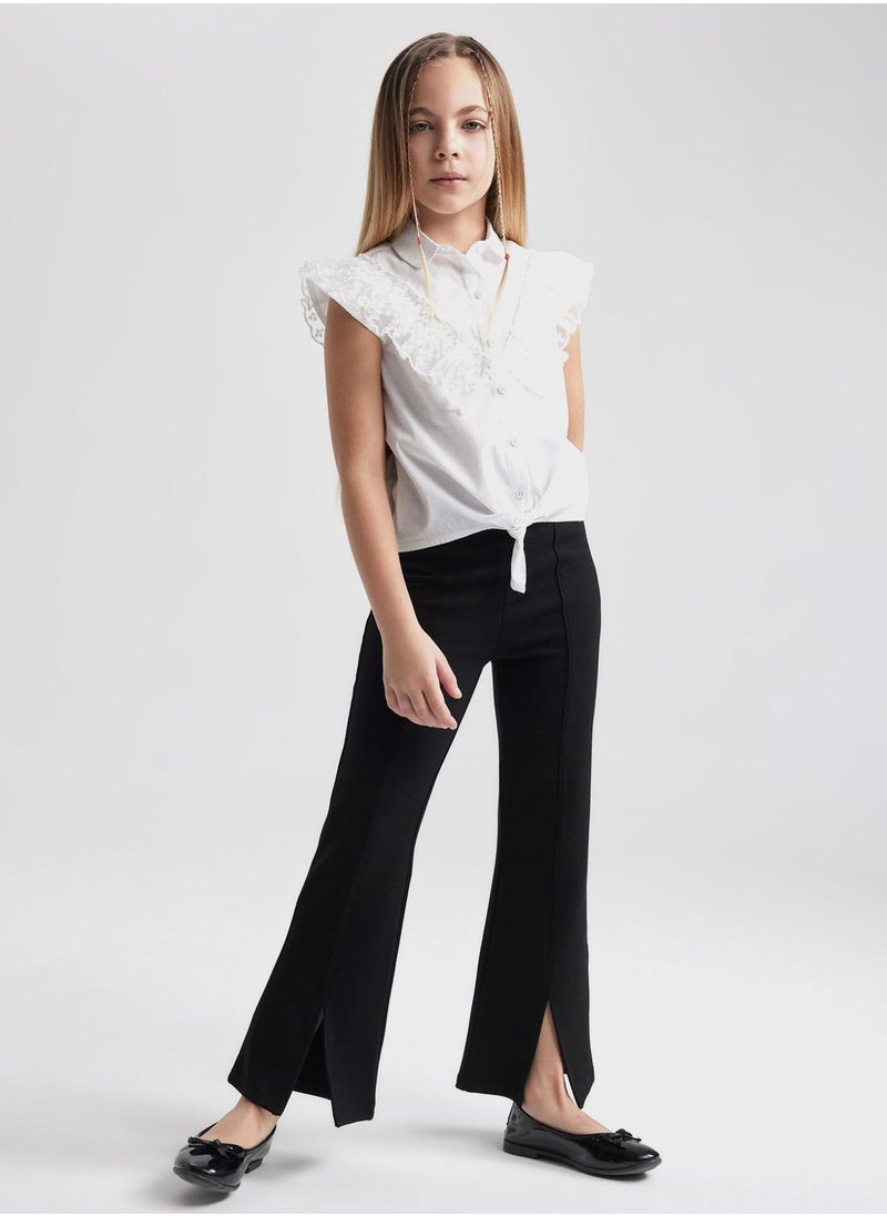 DeFacto - Girl Black Spanish Slit Leg Trousers - Image 1