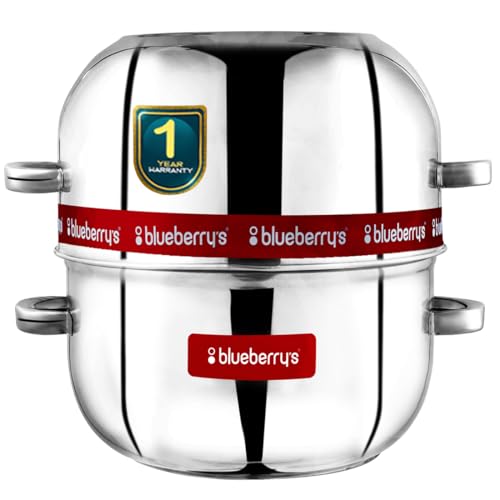 Blueberry's Thermal Rice Cooker, 1.5 Kilogram Double Layer Stainless Steel Thermal Cooker Choodarapetty with Stainless Steel Pot & Rubber Gaske - Image 1