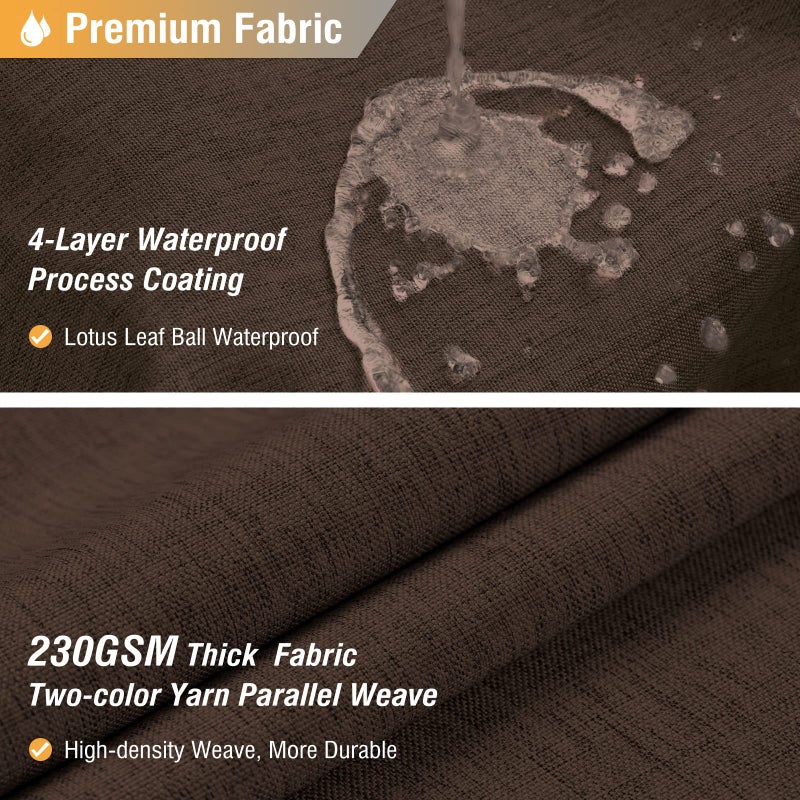 BTTN Brown Shower Curtain - Linen Textured Heavy Duty Waterproof Cloth Shower Curtain Set with 12 Plastic Hooks, Hotel Spa Luxury Simple Decorative Thick Fabric Shower Curtains for Bathroom - 72x72 - Image 2