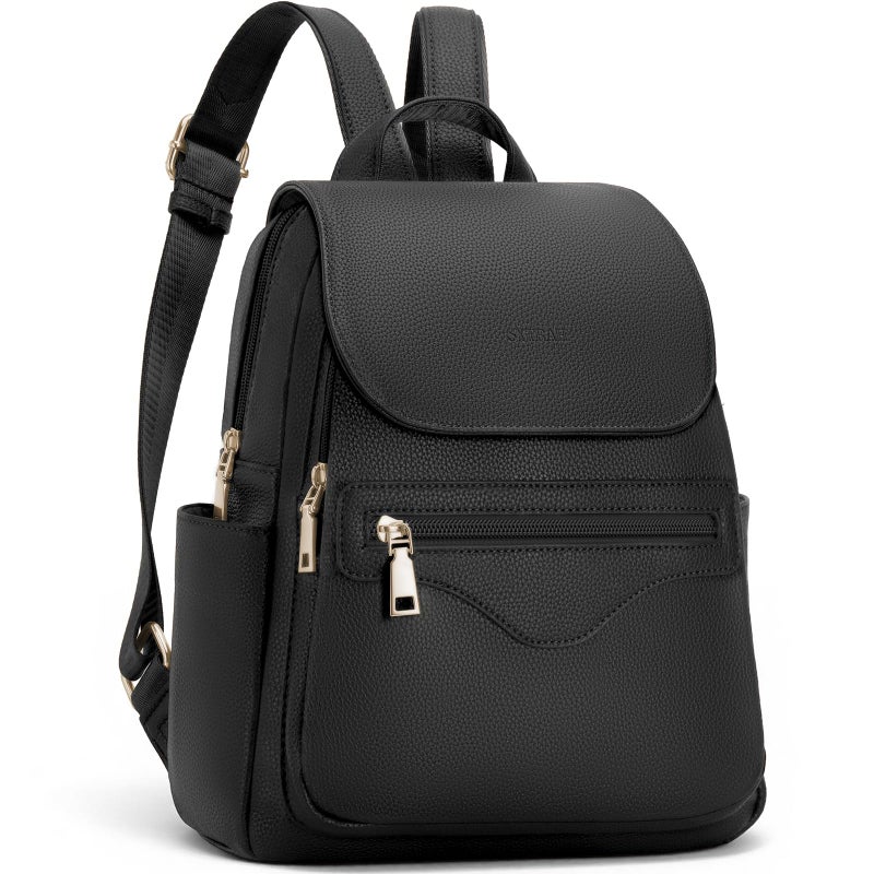 SYTRAH Mini Backpack Purse for Women, Causal Small Backpack with Built-in RFID Wallet & 11" Tablet Sleeve, Stylish Travel Daypack for Daily Black - Image 1