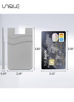 Unique 3Pcs Phone Wallet, Phone Card Holder for Back of Phone Case, Dual Pocket Phone Wallet Stick On Compatible for iPhone, Samsung and Most of Cell Phone (Black, White, Grey)  - Image 2