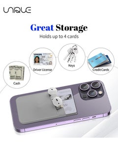 Unique 3Pcs Phone Wallet, Phone Card Holder for Back of Phone Case, Dual Pocket Phone Wallet Stick On Compatible for iPhone, Samsung and Most of Cell Phone (Black, White, Grey)  - Image 3