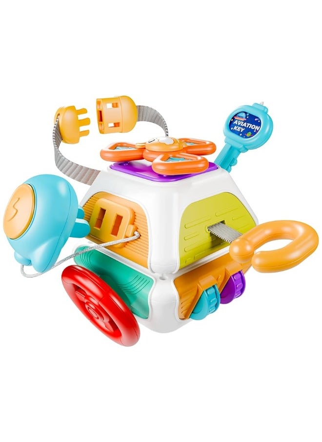 iLearn iPlay, iLearn Baby Busy Board Cube, Montessori Sensory Toys for Toddler 1-3, Infant Carseat Plane Travel Toy, Educational Learning Activities, Baby Birthday Gift 6 9 12 18 Months 1 2 Year Old Boy Girl  - Image 3