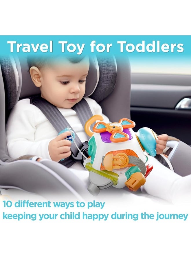 iLearn iPlay, iLearn Baby Busy Board Cube, Montessori Sensory Toys for Toddler 1-3, Infant Carseat Plane Travel Toy, Educational Learning Activities, Baby Birthday Gift 6 9 12 18 Months 1 2 Year Old Boy Girl  - Image 5