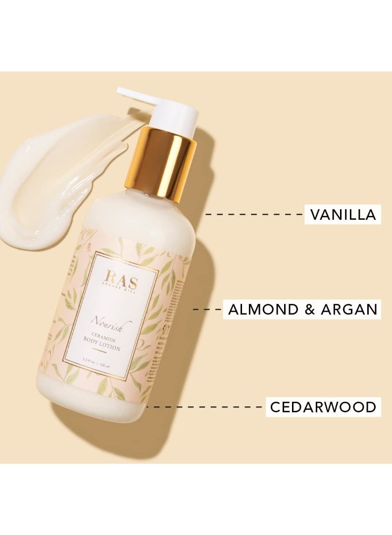 RAS Luxury Oils Nourish Coco and Vanilla Body Lotion, Moroccan Argan Oil & Vanilla; Smoothens & Softens; For Men & Women; Ceramide & Vitamin E Body Lotion; 200ml - Image 5