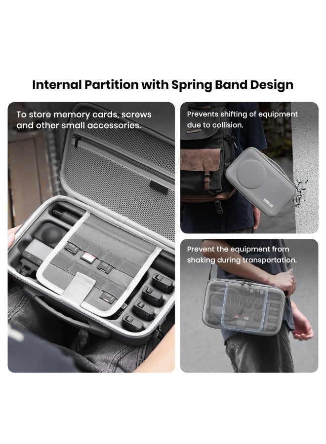 STARTRC Carrying Case for DJI Osmo 360 Case, Travel Case for DJI Osmo 360 Accessories, Portable PU Leather Bag with Shoulder Strap and Carry Handle - Image 4