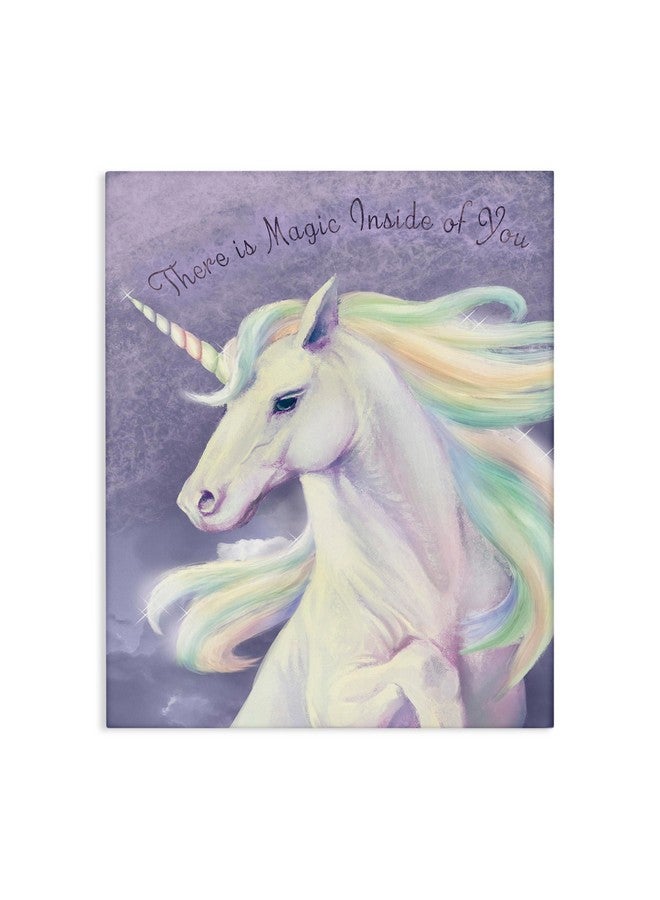 Stupell Industries Magic Inside of You Inspirational Unicorn Quote Purple Pink, Designed by Ziwei Li Wall Art, 16x20, Canvas - Image 1