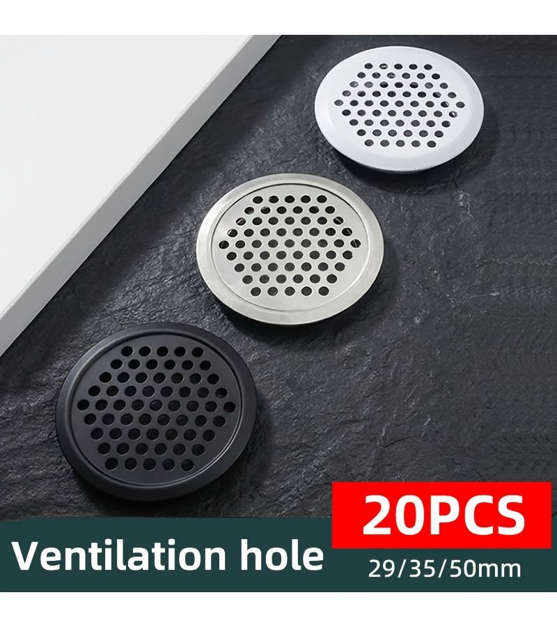 20 Black Cabinet Ventilation Grilles for Airflow and Moisture Prevention - Image 1