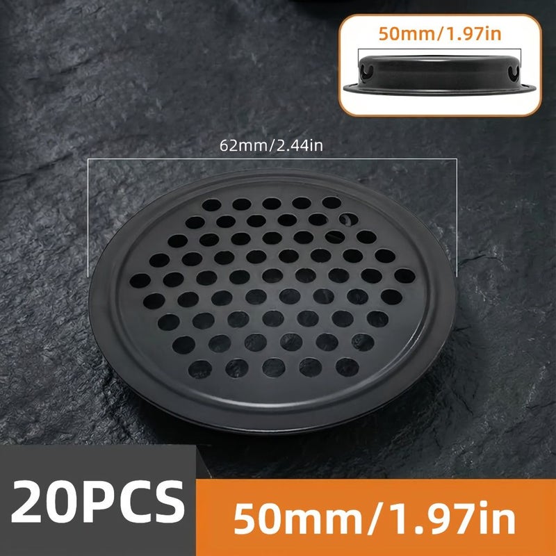 20 Black Cabinet Ventilation Grilles for Airflow and Moisture Prevention - Image 3