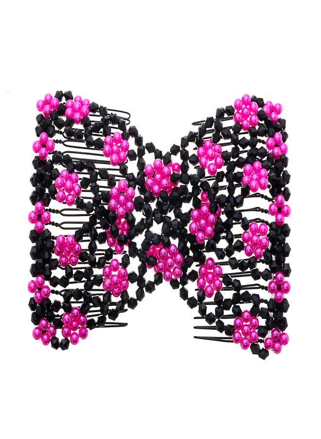 LOVEF 6 Pcs Effortless Beauty Stretchable Double Combs Upzing Medium Magic Beaded Double Hair Clips Hair Jewelry Assorted Color and Design - Image 2