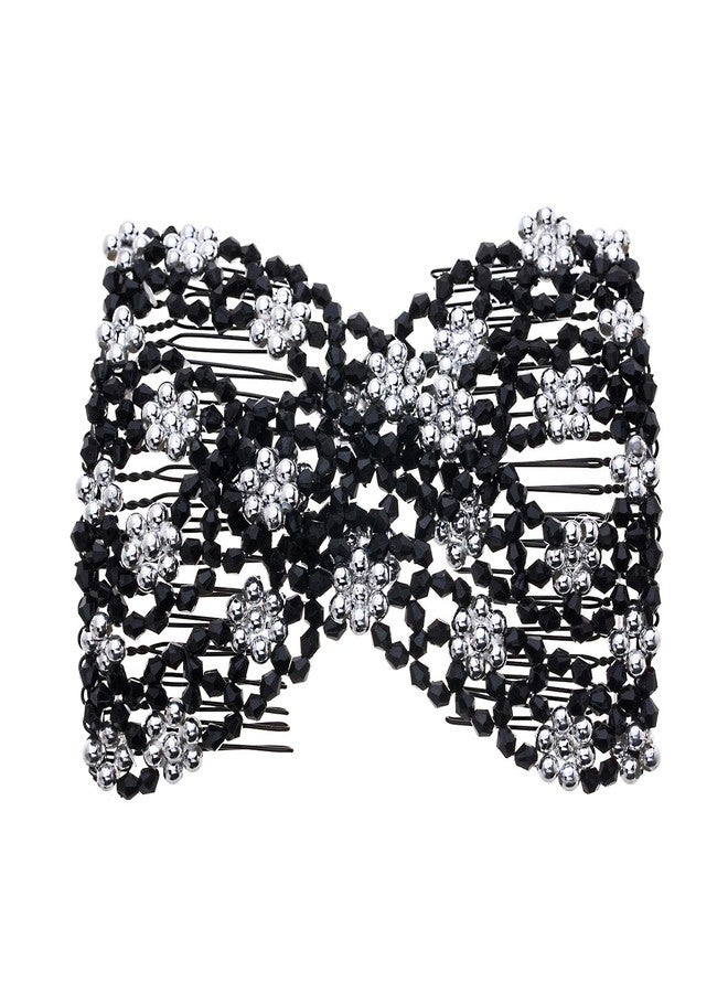 LOVEF 6 Pcs Effortless Beauty Stretchable Double Combs Upzing Medium Magic Beaded Double Hair Clips Hair Jewelry Assorted Color and Design - Image 3