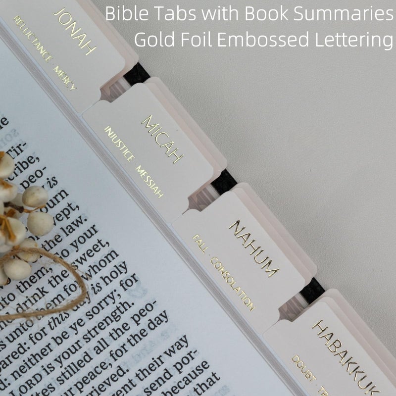 UPAFEXXI-Laminated Bible Tabs with Book Summaries(Gold Foil Embossed Lettering), Bible Tabs for Women and Men, Reposition Large Print Stickers, Easy to Read, 80Chapters Labels for Easy Navigation - Image 3